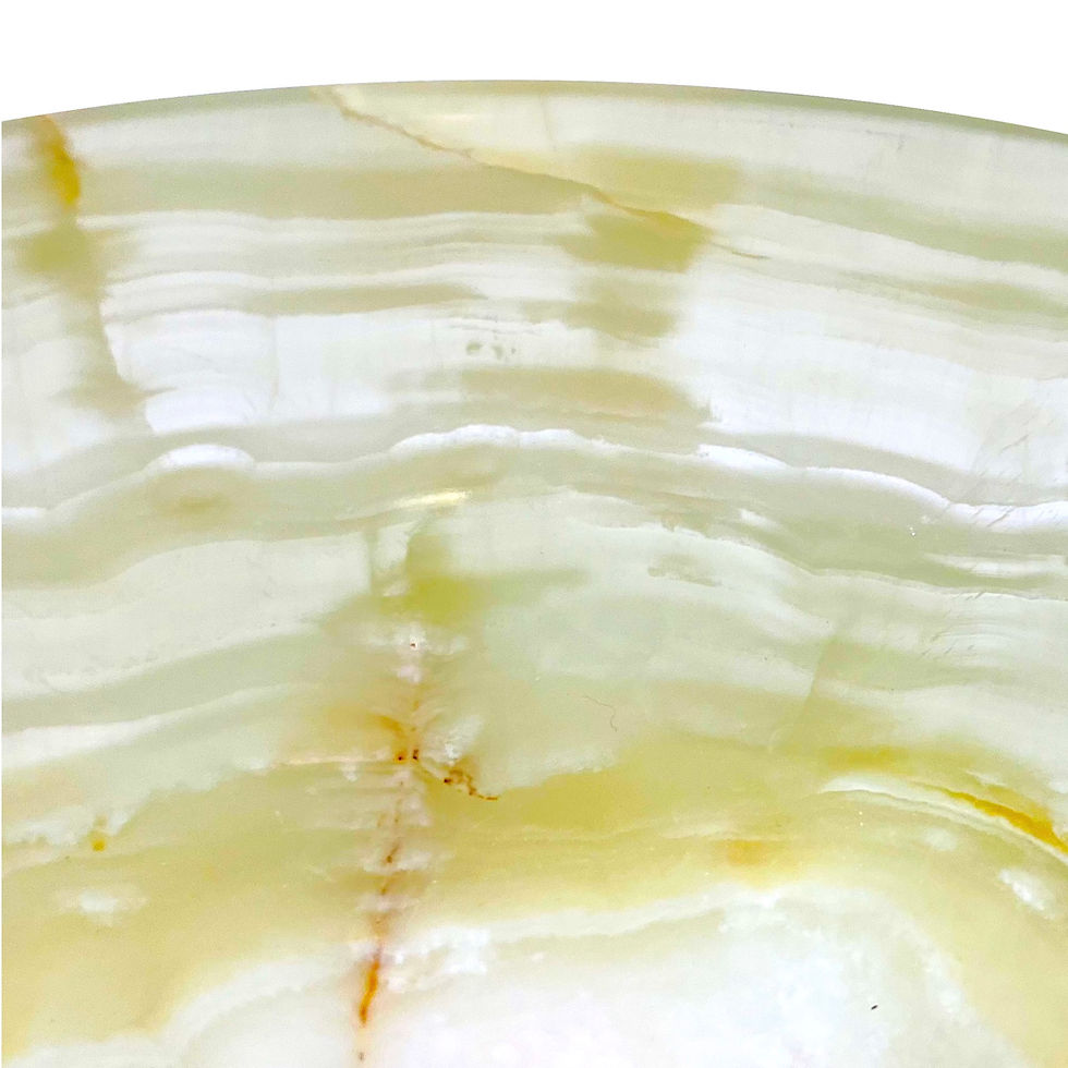 Thumbnail: SOLD: Vintage Carved Pale Green Solid Onyx Bowl