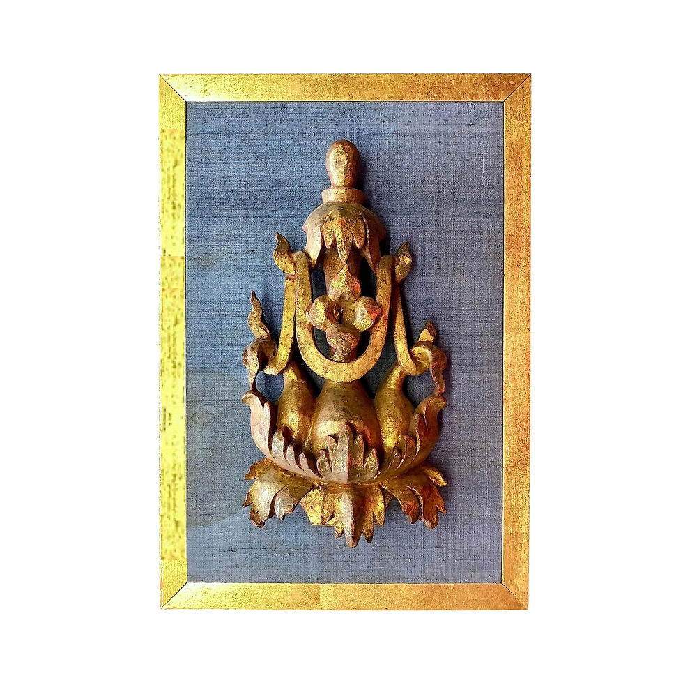 Antique Burmese Temple Carving - Custom Mounted