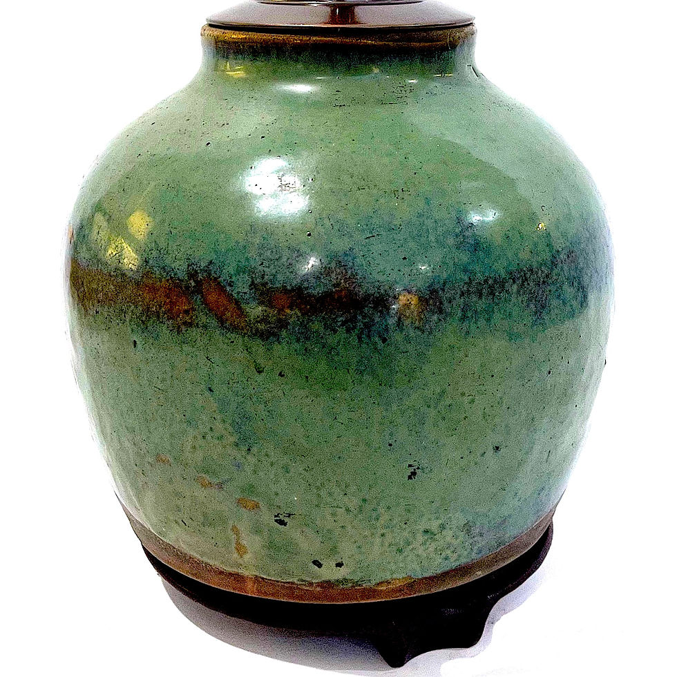 Thumbnail: SOLD: 19th Century Chinese Hunan Martaban Pottery Jar Lamp