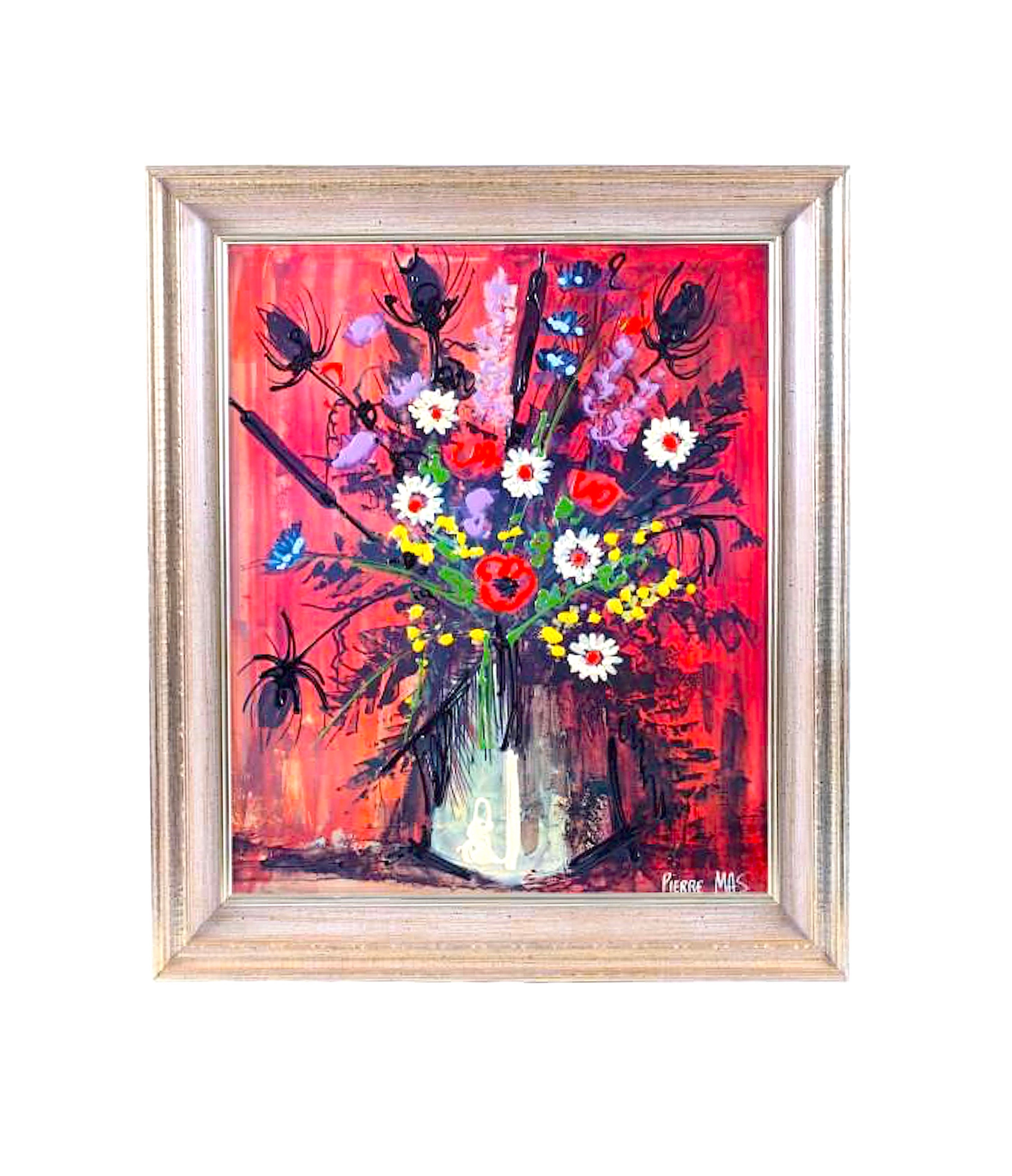 SOLD: Mid-Century Flower Still Life by Pierre Mas (1933-) France