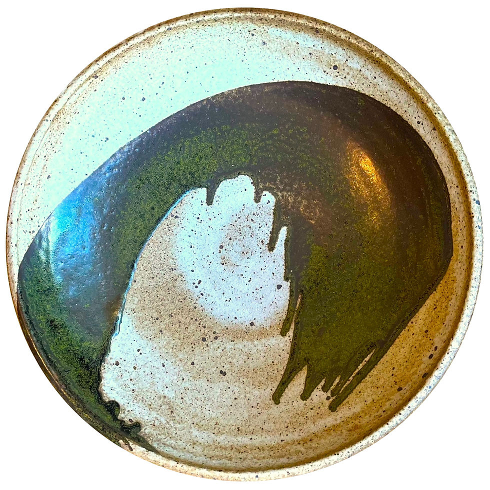 Abstract Wave 20" Stoneware Centerpiece Bowl  - 1980's by Ken Edwards - Montana