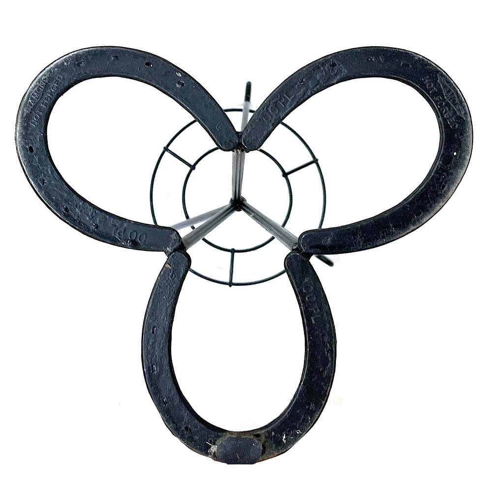 Thumbnail: SOLD: 1950's Cowboy Lucky Horseshoe Plant Stands - Pair