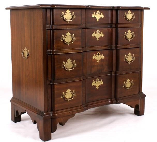 Thumbnail: SOLD: Pair Solid Cherry Goddard Chests