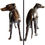 Thumbnail: Head/Tail View Mid 20th Century Italian Bronze Whippet/Greyhound Statue Male - One of a Pair