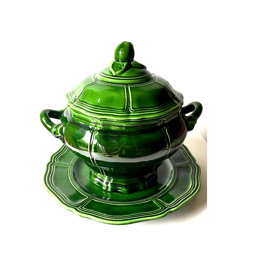 SOLD: Henriot Quimper Faience Lidded Tureen & Under Plate