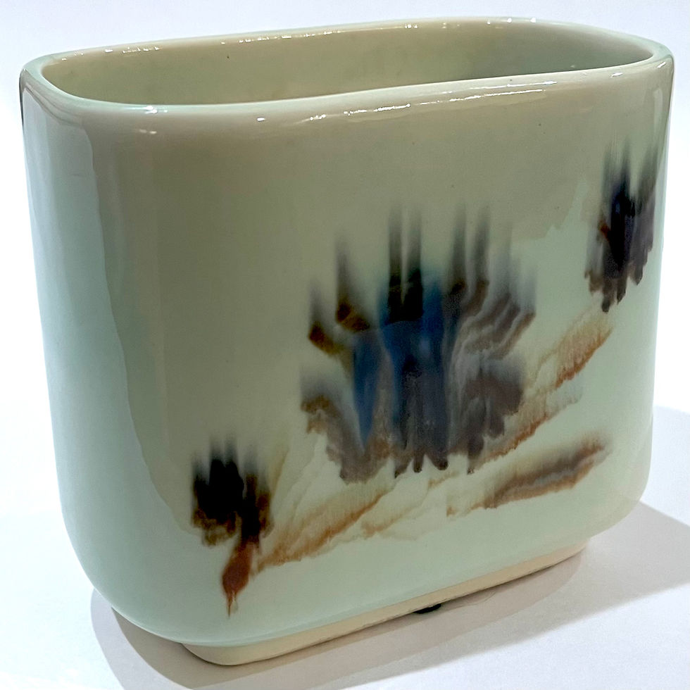 Thumbnail: Mid Century Modern Porcelain Cachepot Pair by F. Joseph Von Tury