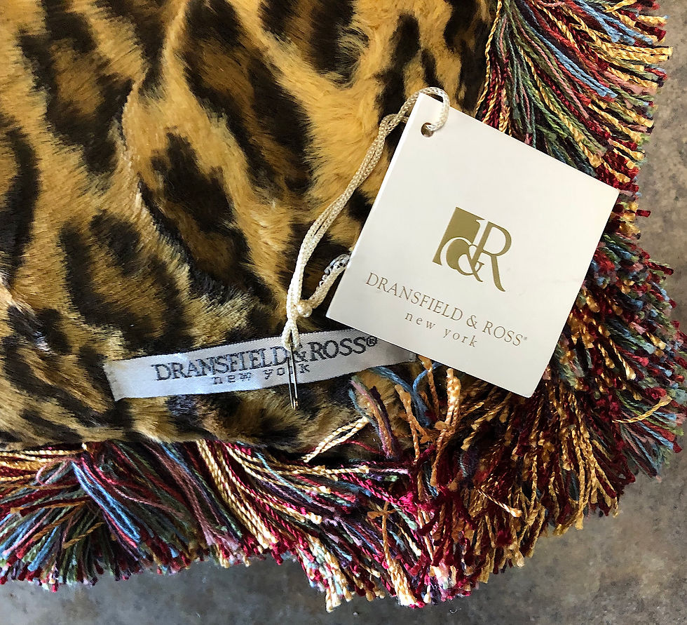 Thumbnail: SOLD: Silk Velvet Leopard Pillow - Fringe Passementerie - Dransfield & Ross NY