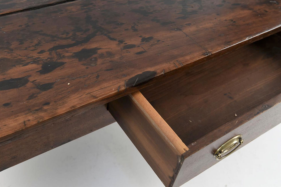 Thumbnail: SOLD! Antique Farm Table with Center Drawer