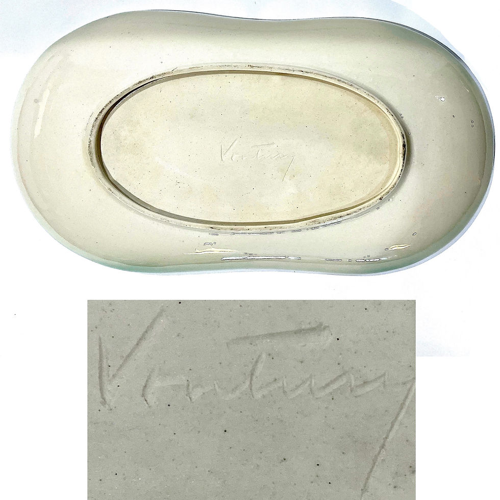 Thumbnail: SOLD: Mid-Century Modern Hand Formed Porcelain Tray by F. J. Von Tury