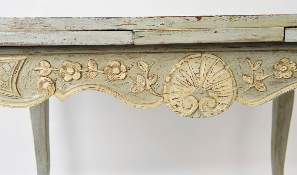 Thumbnail: SOLD! French Painted Extension Table