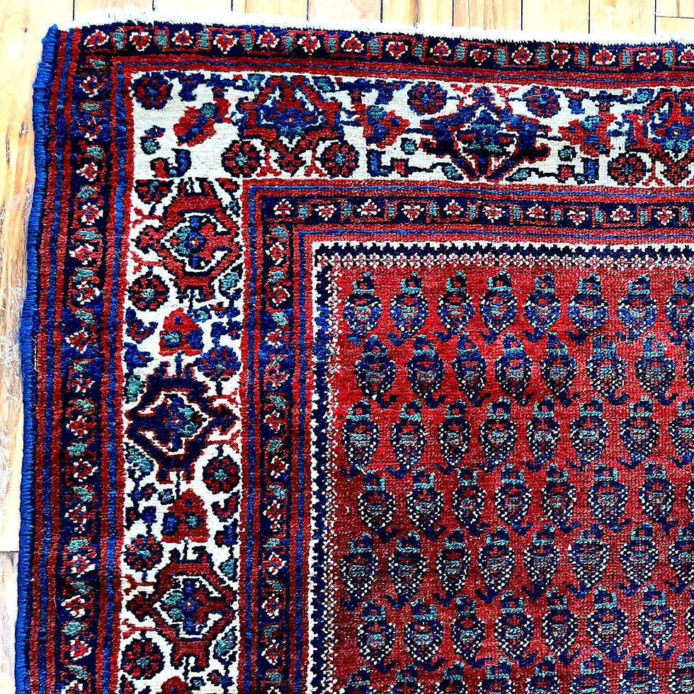Thumbnail: SOLD: Antique Persian Boteh Rug - 4'3" x 6'5"
