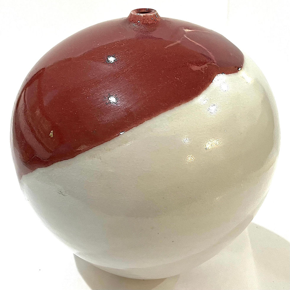Thumbnail: 1980's Oxblood Splash Hand-Crafted Porcelain Vessel - Ken Edwards - Montana
