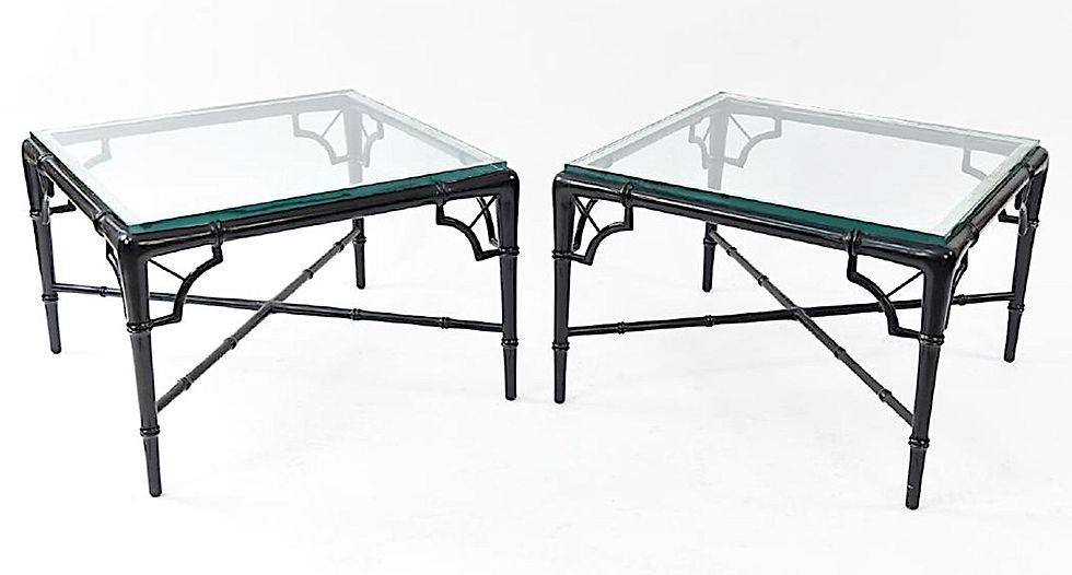 Thumbnail: SOLD: Faux Bamboo Cocktail Tables - Billy Haines -PAIR
