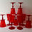 Thumbnail: SOLD: Venetian Murano Ruby Red Goblets - SET OF NINE