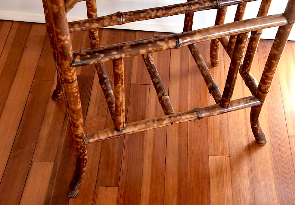 Thumbnail: SOLD! Regency Tortoise Bamboo Table - Japanned Top