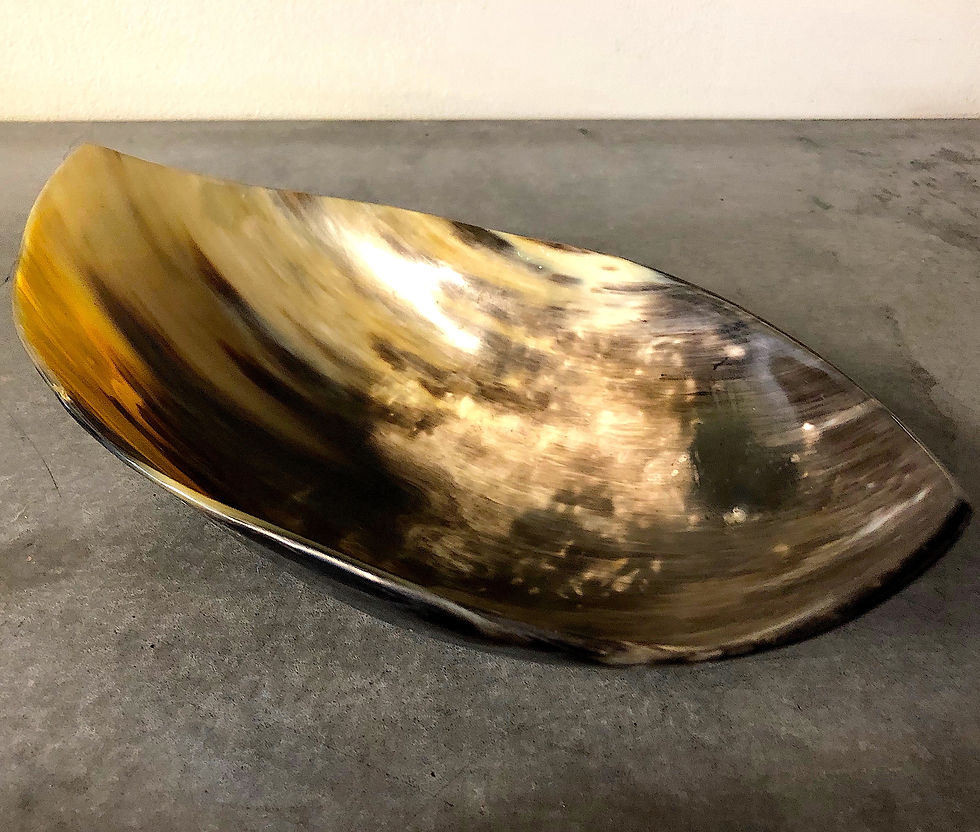Thumbnail: SOLD: Buffalo Horn Oval Bowl - Large