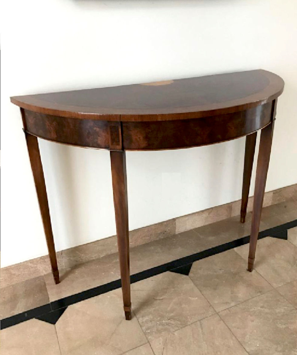 SOLD: Inlaid Hepplewhite Demilune Table