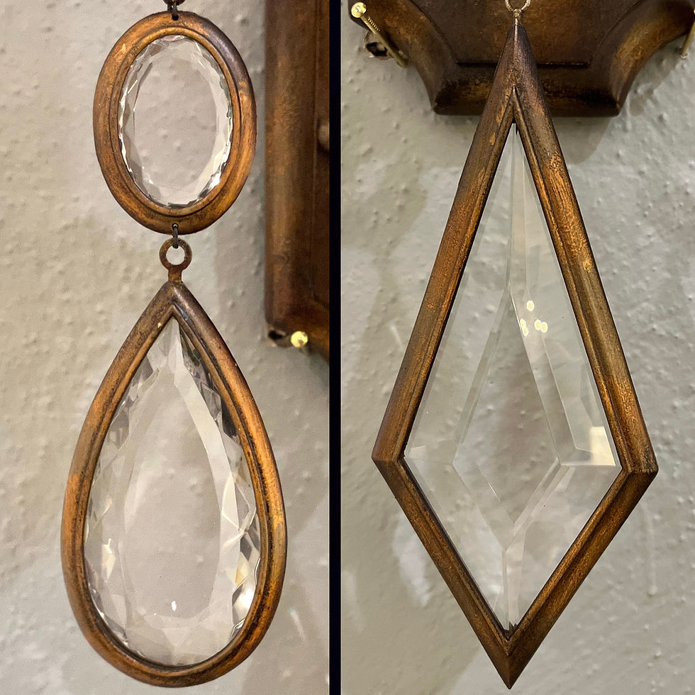 Thumbnail: SOLD: Oversized "Encased Gems" Sconce Pair by Fine Arts #717850-3