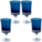 1970's Swedish Denby Milnor Mirage Cobalt Goblets by Bo Bergstrom - Set of Four