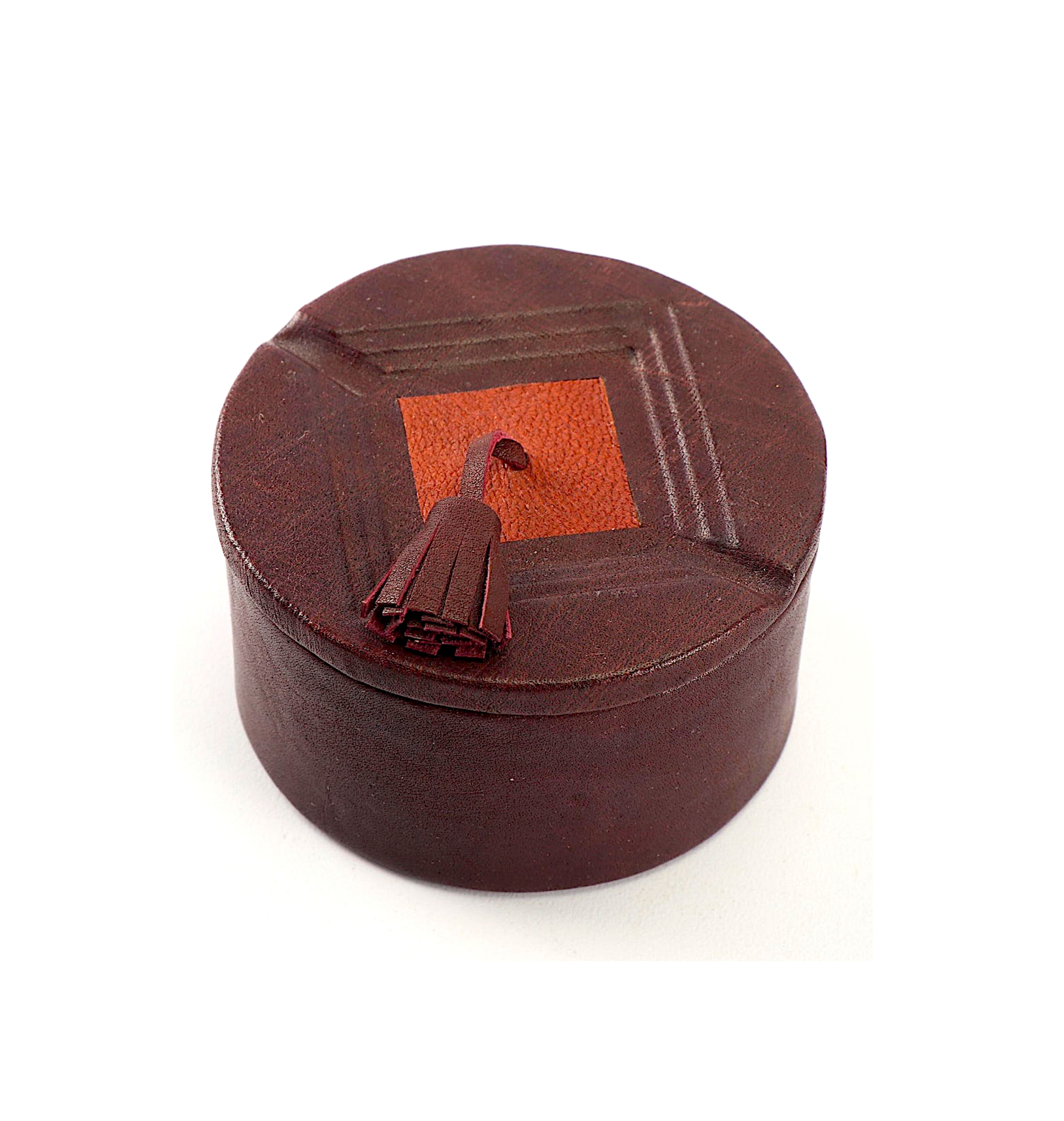 SOLD: Tasseled Leather Trinket Box