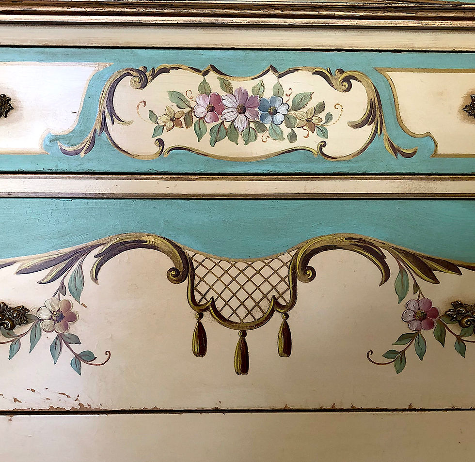Thumbnail: SOLD: 1920s Venetian Painted Tall Chest Of Drawers