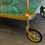 Thumbnail: SOLD: Mid-Century French Brass & Faux Malachite Bar Cart