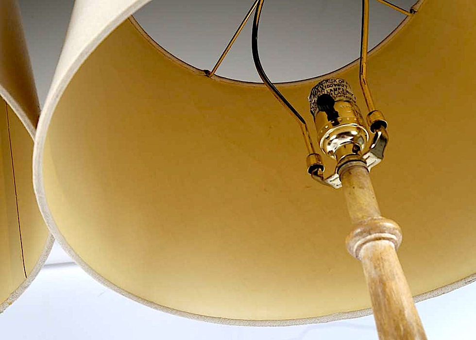 Thumbnail: SOLD: Limed Oak Buffet Lamps - PAIR