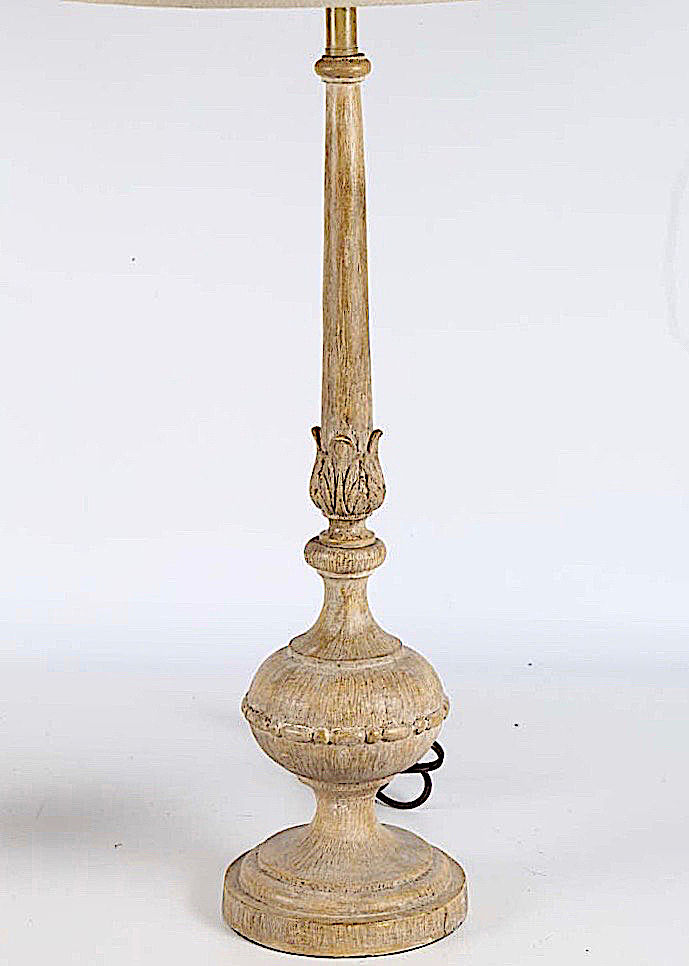 Thumbnail: SOLD: Limed Oak Buffet Lamps - PAIR