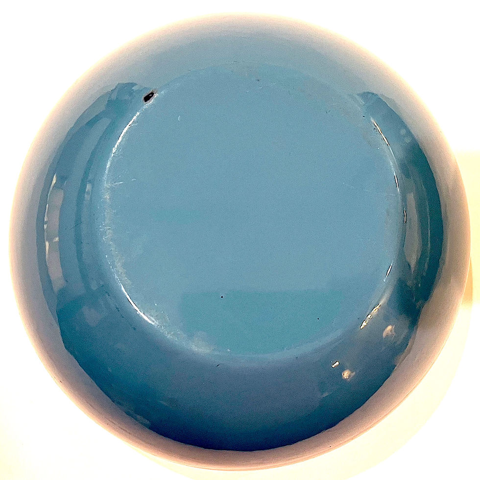 Thumbnail: Finel Mid-Century-Modern Turquoise Enamelware Bowl by Kay Franck