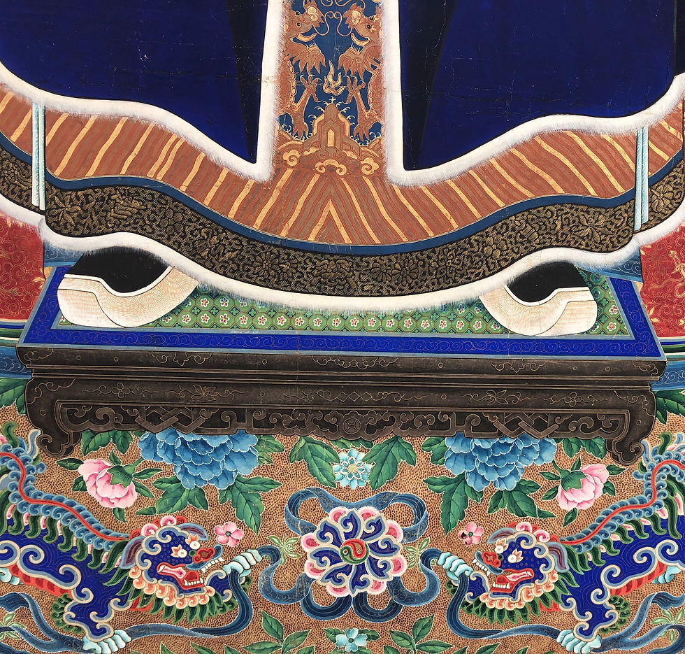 Thumbnail: Monumental Chinese Ancestral Portrait - Qing Dynasty