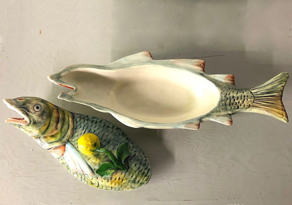 Thumbnail: SOLD: Italian Majolica Fish Tureen