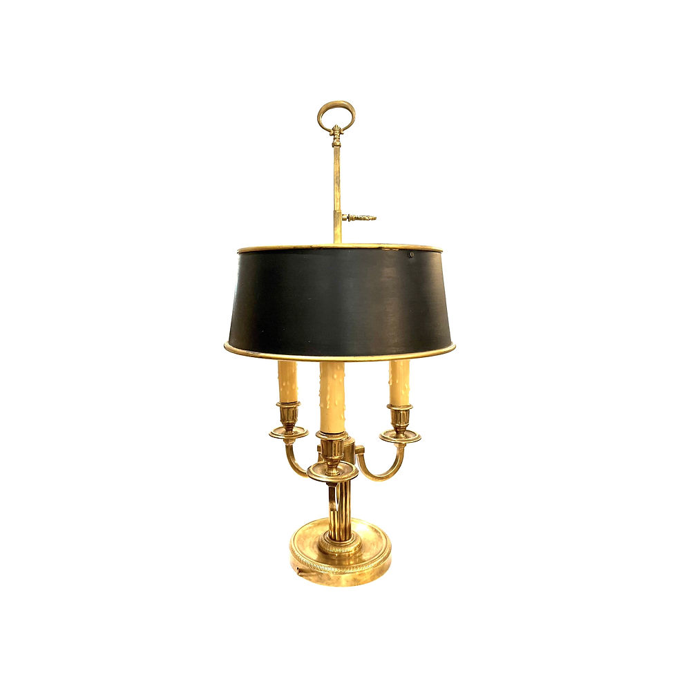 Vintage Solid Brass 3-Arm Bouillotte Lamp - Made in Italy