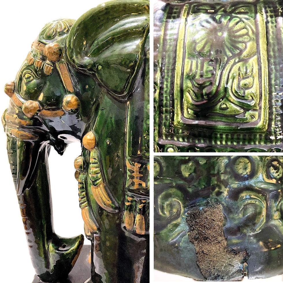 Thumbnail: SOLD: Large Pair Chinese Ceramic Elephant Garden Stools