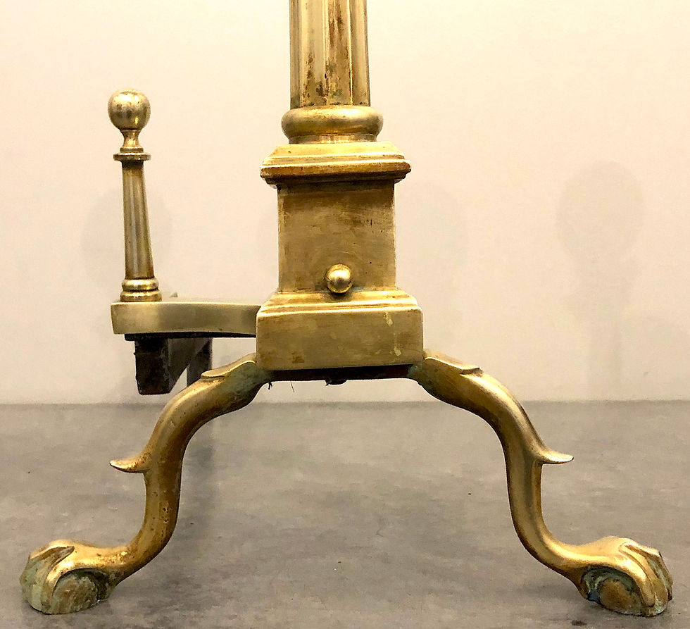 Thumbnail: SOLD: 19th Century Philadelphia Neoclassical Brass Andirons