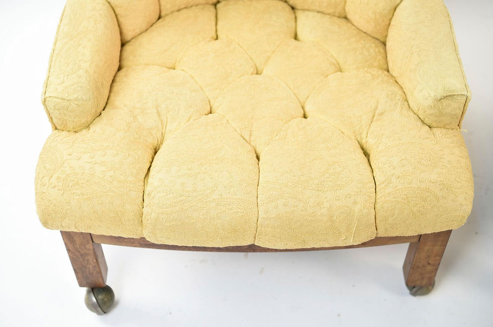 Thumbnail: SOLD: Mid-Century Crewel Tufted Club Chairs - PAIR