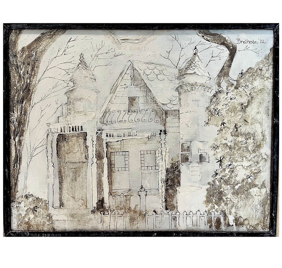 Thumbnail: 1970s Painting of Victorian House With Impasto