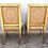 Thumbnail: SOLD: Louis XVI Hand Carved Gilt + Silk Upholstered Side Chairs - Pair
