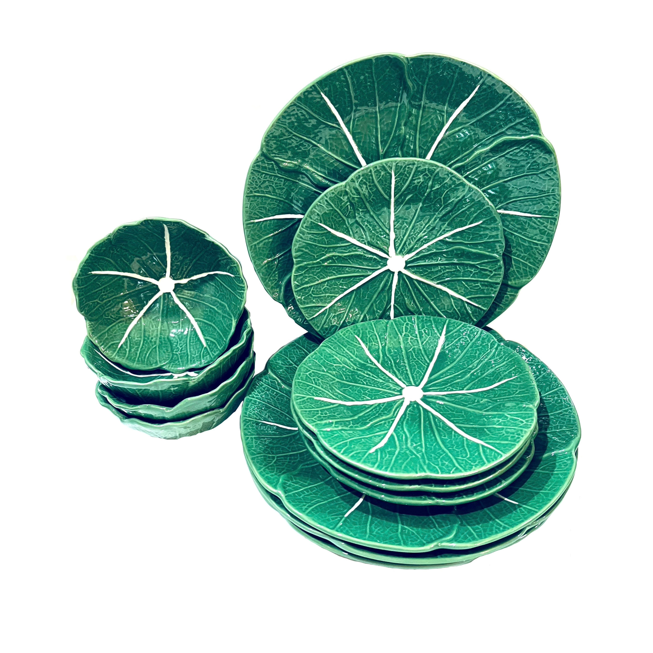 Cabbage Ware Dinnerware - Service for Four - Twelve Pieces