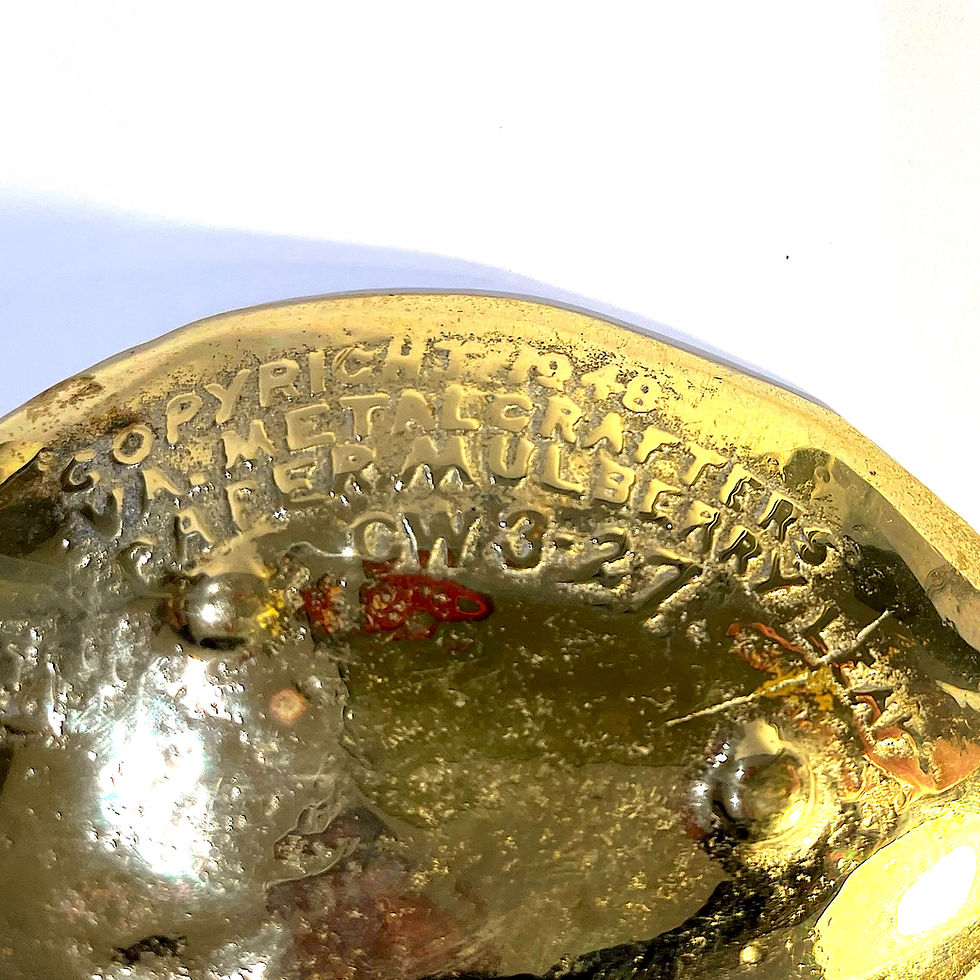 Thumbnail: SOLD: Virginia Metalcrafters 1948 Mulberry Leaf Cast Brass Dish