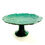 Thumbnail: SOLD: Vintage Italian Majolica Green Leaves Cake Stand Compote Centerpiece