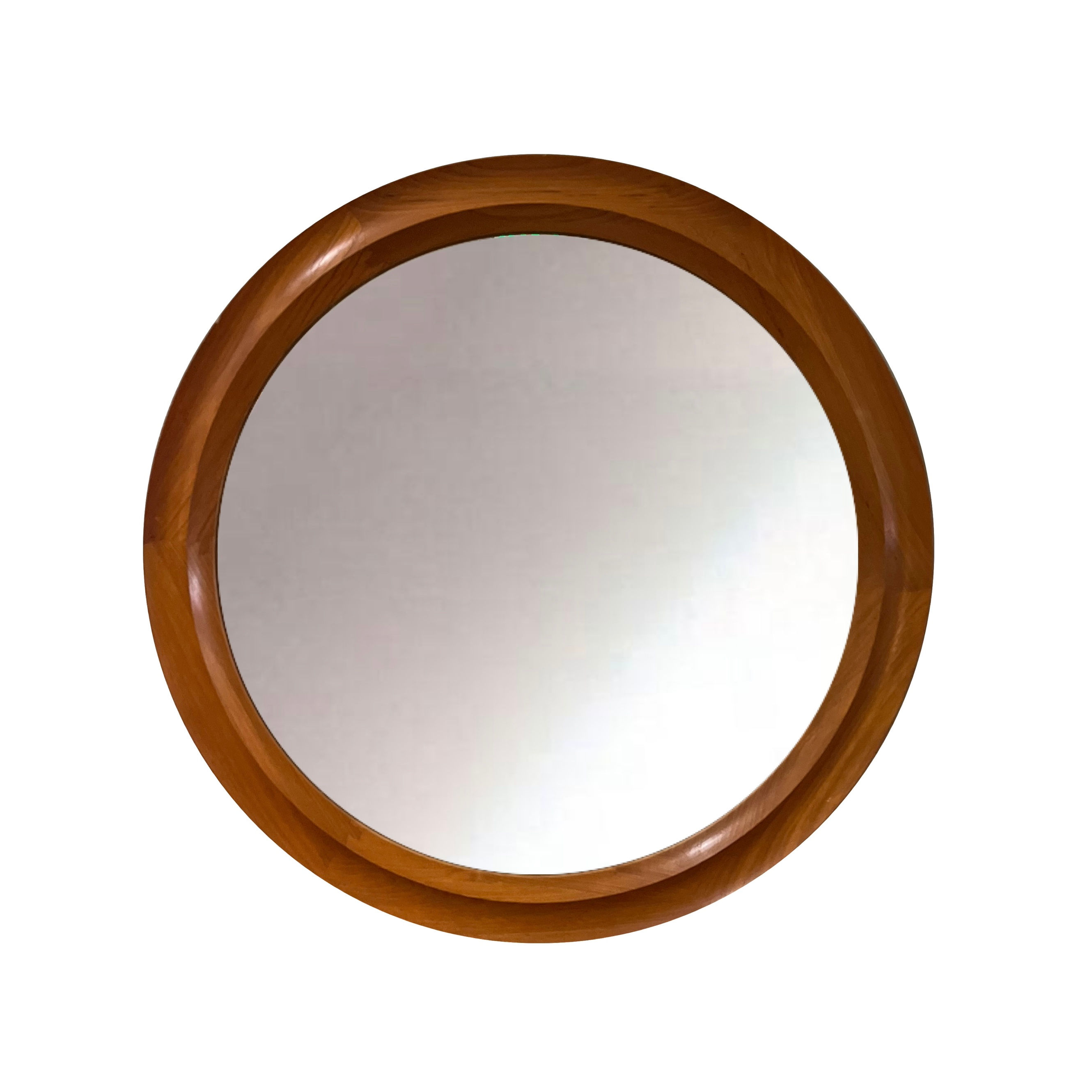 1960's Danish Modern Round Teak Framed Mirror - Model No. 907