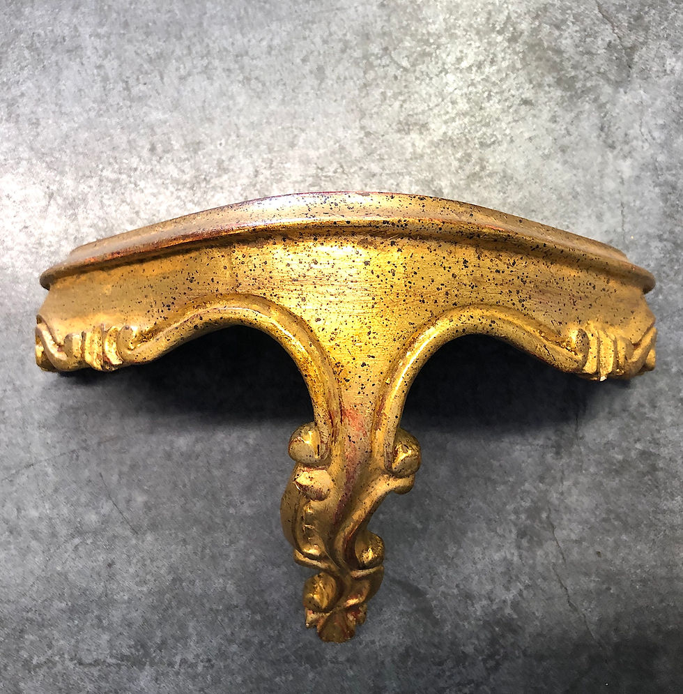 Thumbnail: SOLD: Mid-Century Florentine Gilt Wood Wall Brackets - a Pair