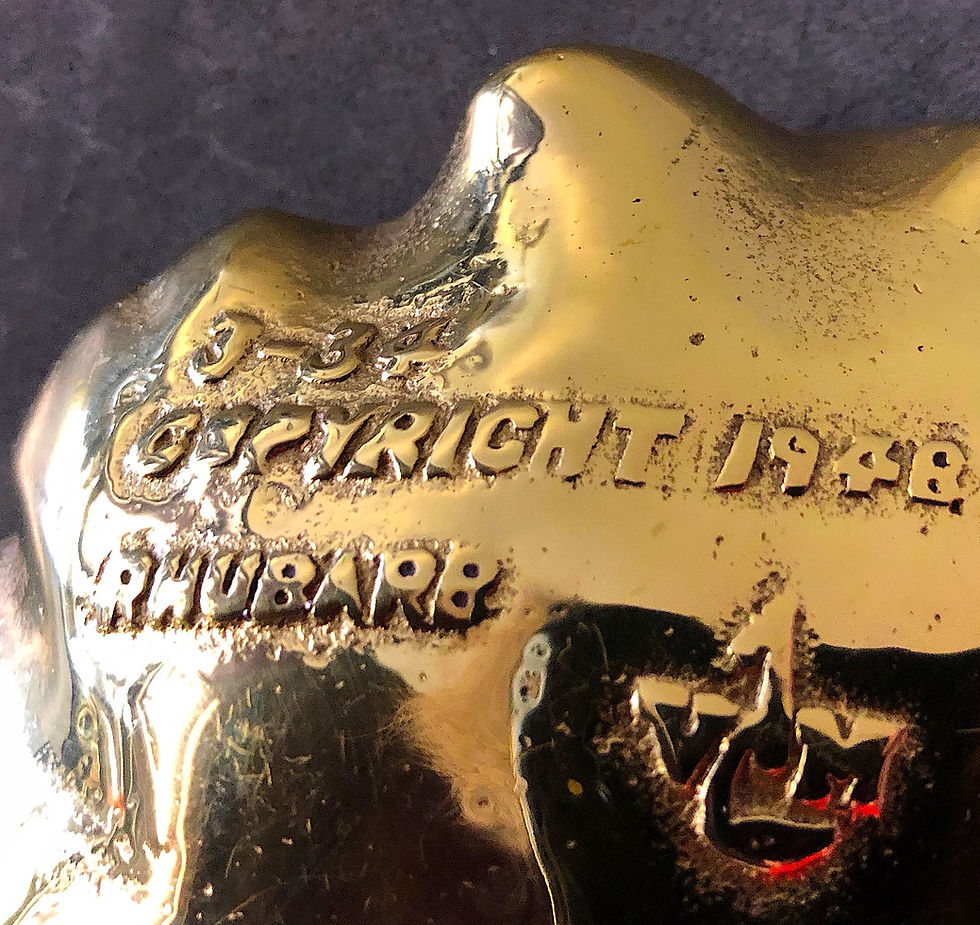 Thumbnail: SOLD: Brass Rhubarb Leaf Dish - Hand Cast