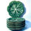 Thumbnail: 1990s Bordallo Pinheiro Green Cabbage Ware Salad Plates - Set of 9