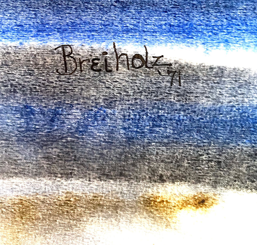 Thumbnail: 1973 Abstract Napa Valley Landscape Watercolor by Anne Breiholz