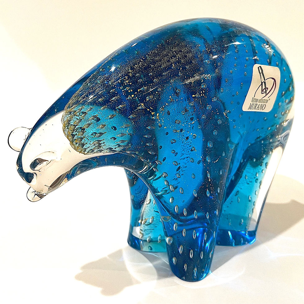 Thumbnail: 1980s Murano Turquoise Bullicante Polar Bear