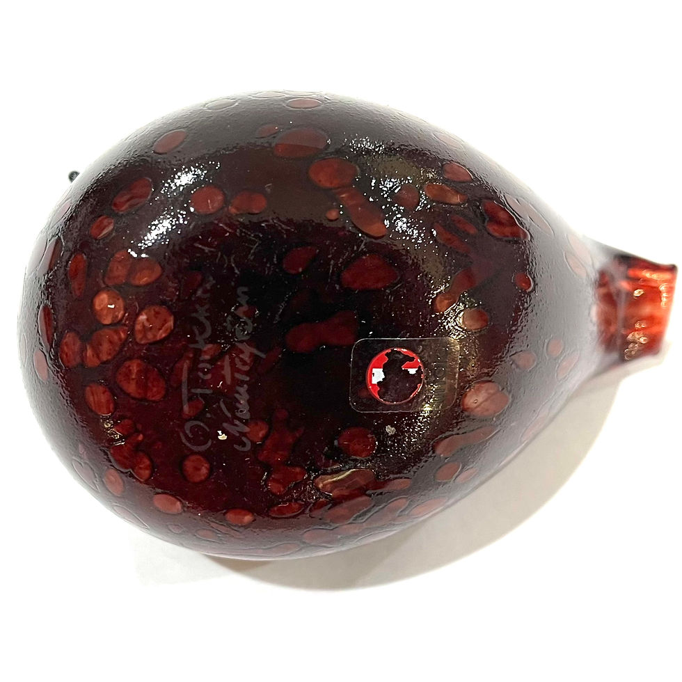 Thumbnail: Iittala Blown Glass Rosy Finch Bird by Oiva Toikka Circa 2001-2007