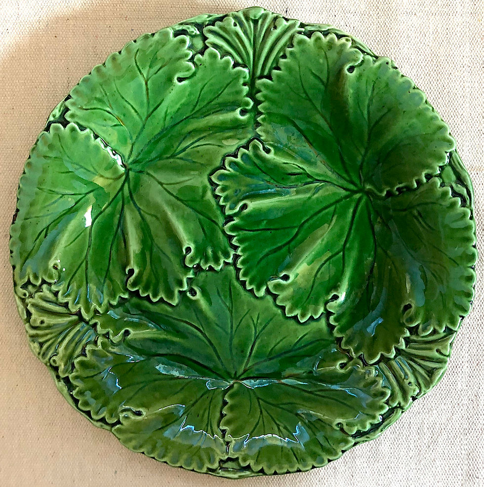 Thumbnail: SOLD: Copeland Acanthus Leaf Majolica Plates Circa 1847 - Set of Five