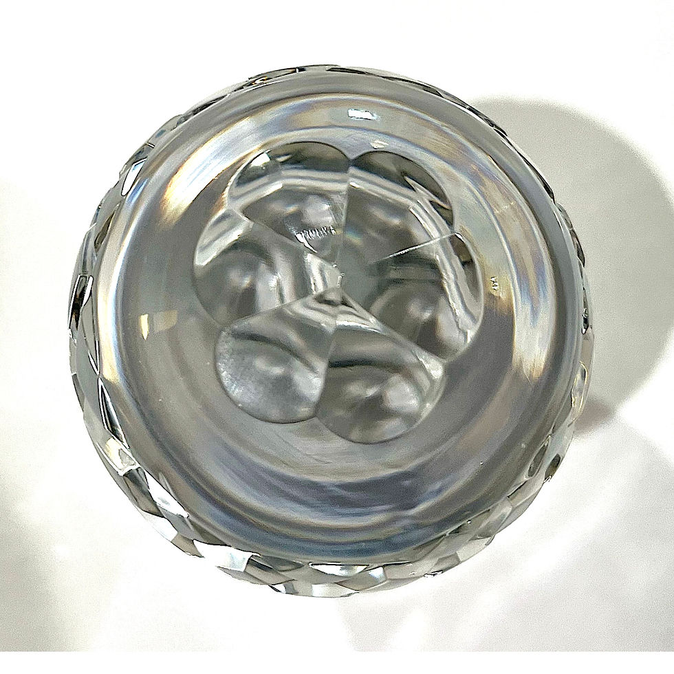 Thumbnail: SOLD: Cut Lead Crystal Decanter with Oval Finial