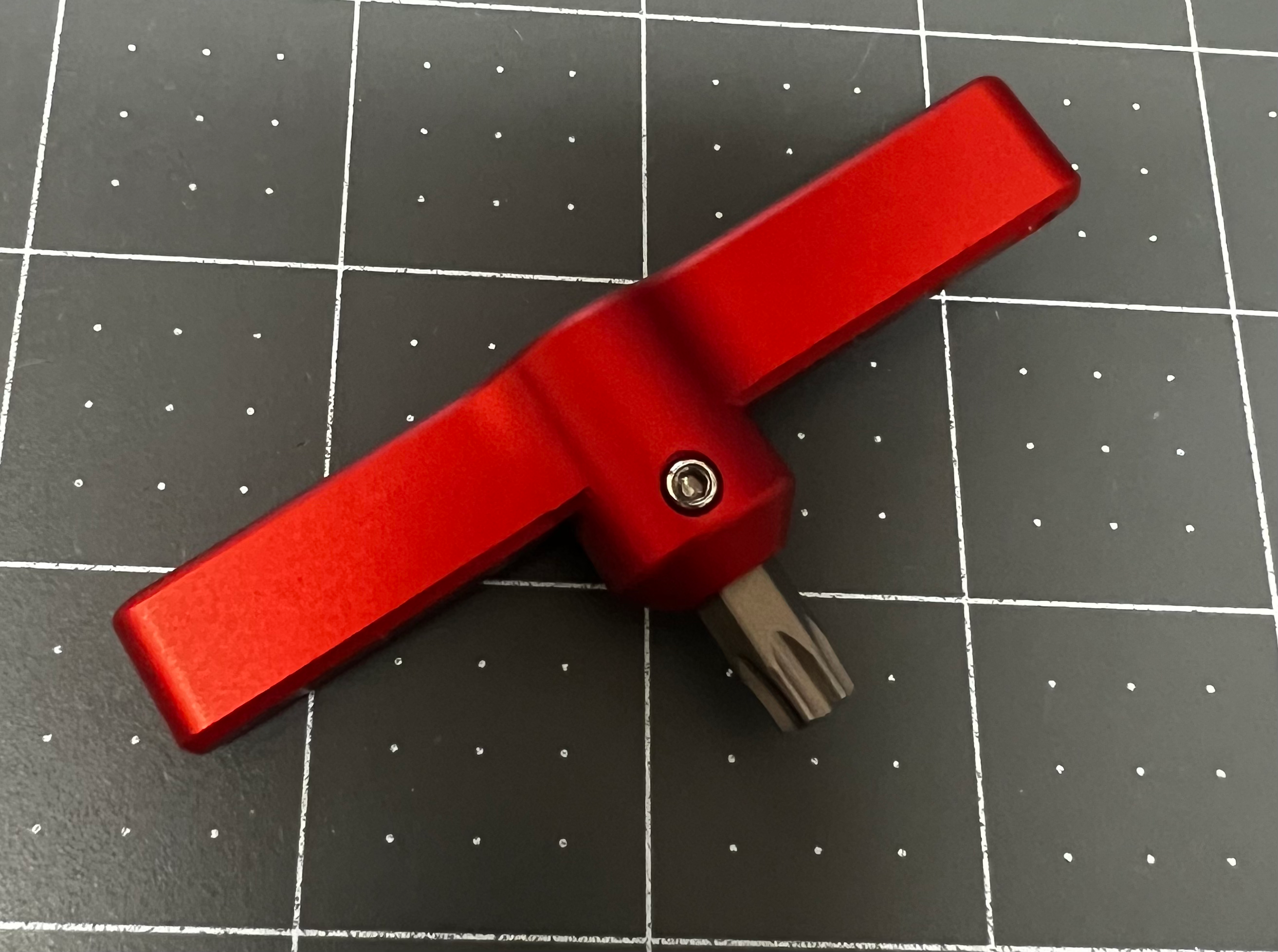 Dark orange T40 Torx pocket wrench